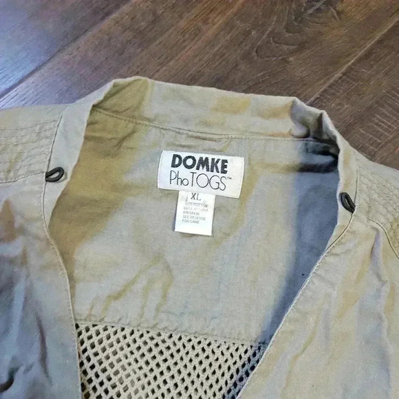 Vintage Domke Photographer Vest Men's Size XL Cotton Khaki PhoTOGS Vest pockets - Picture 5 of 7